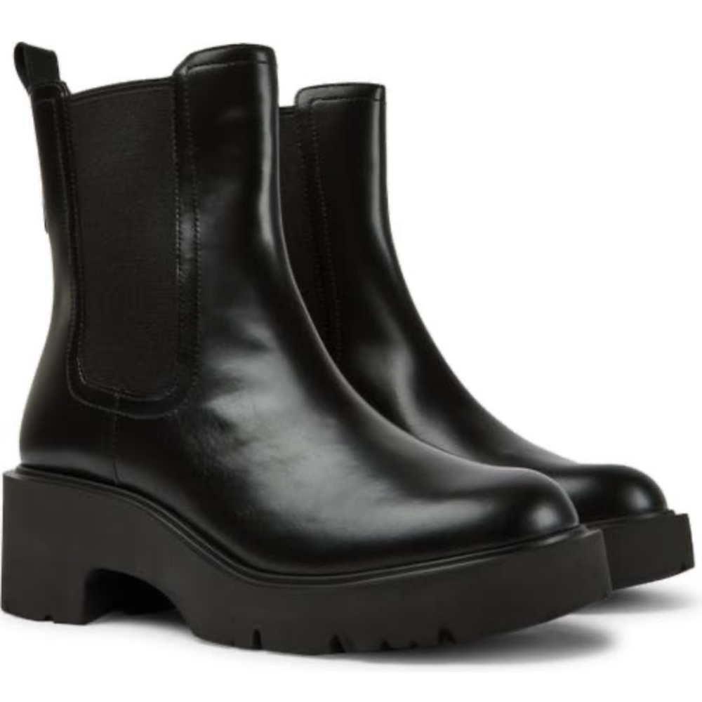 Camper Milah chunky platform black leather Chelsea boots 39